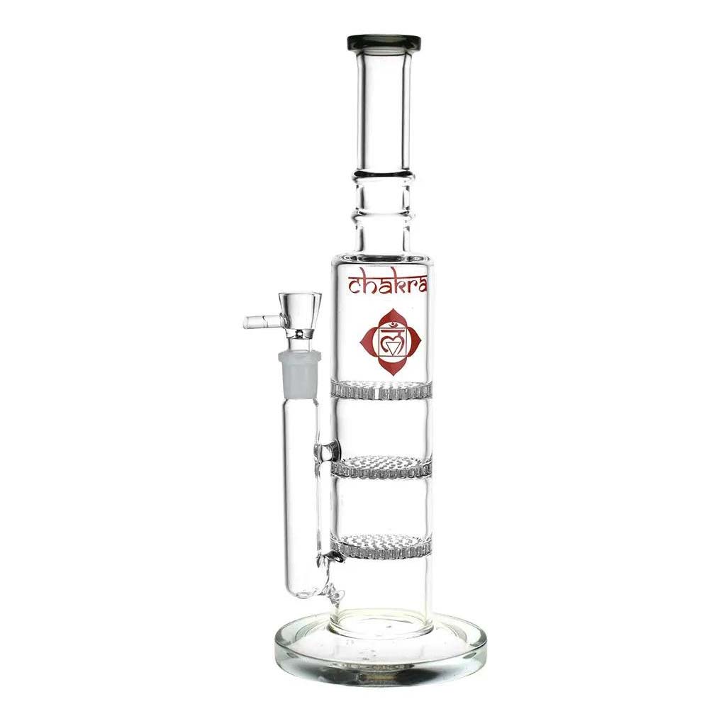 Rising Awareness Chakra Tube Bong Triple Honeycomb Perc