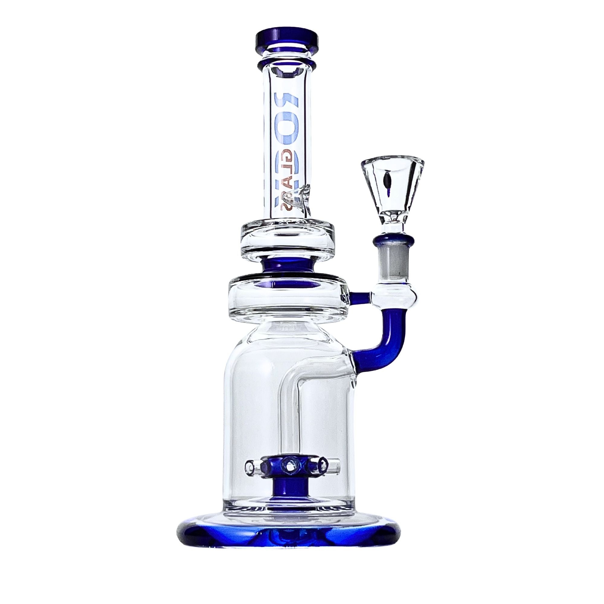 Rock Glass Beaker Barrel Bong 10 Inch in Blue