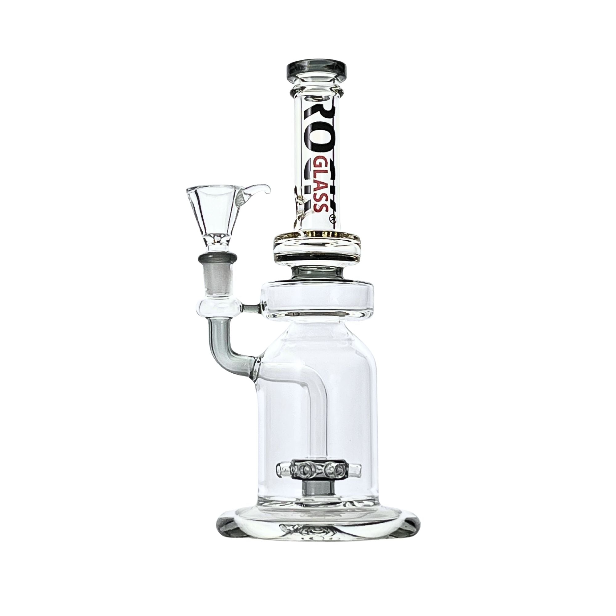 Rock Glass Beaker Barrel Bong 10 Inch in Smoke