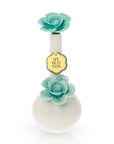 Rosette Ceramic Vase Bong in Aqua Color - inhalco