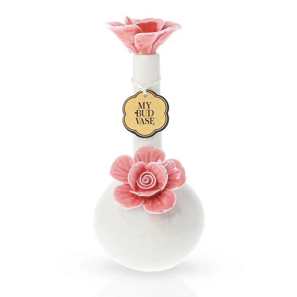 Rosette Ceramic Vase Bong in Coral Color