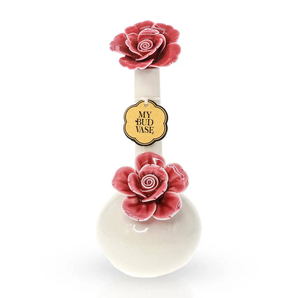 Rosette Ceramic Vase Bong in Mauve Color
