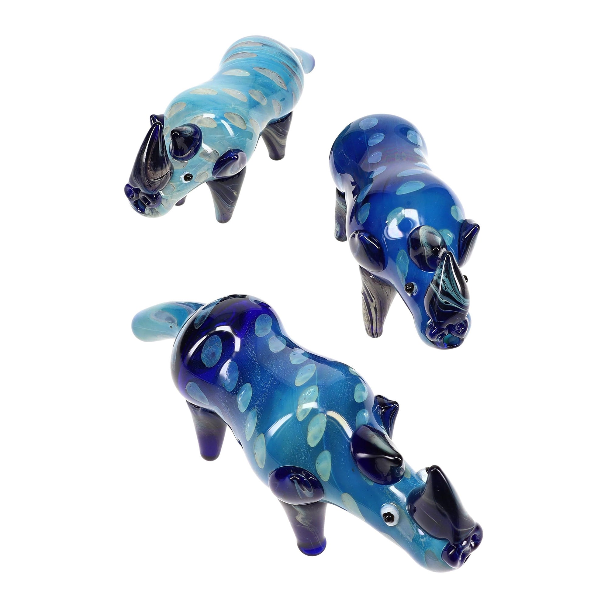 Savanna Tank Bubble-Dot Rhino Glass Hand Pipe