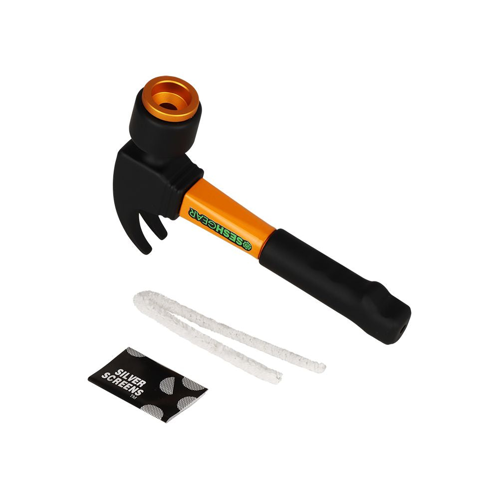 SeshGear Aluminum Hammer Hand Pipe Contents - INHALCO