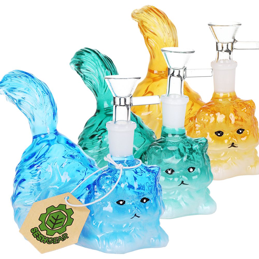 SeshGear Furry Kitty Glass Water Pipe