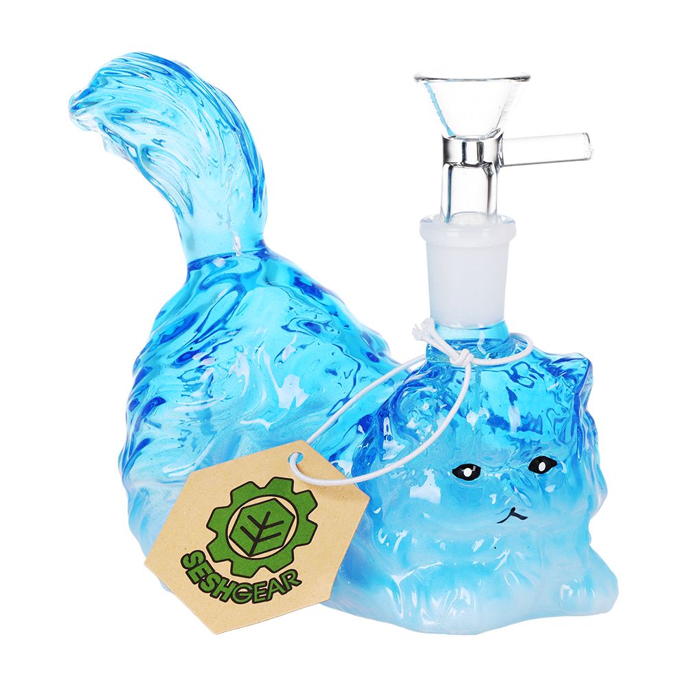 SeshGear Furry Kitty Glass Water Pipe