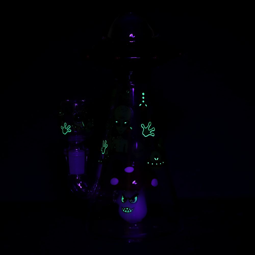 SeshGear Interstellar Trip Glass Water Pipe Glow in The Dark