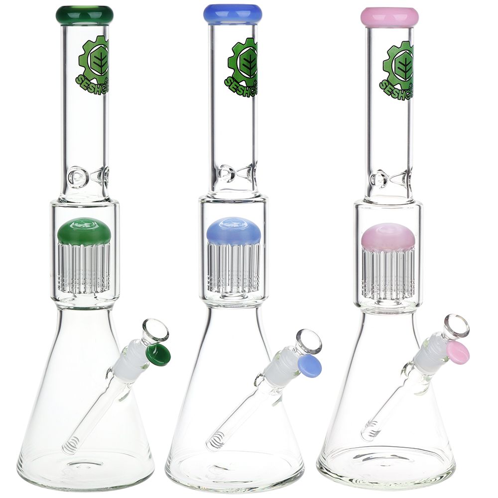 SeshGear Jellyfish Double Chamber Glass Beaker Water Pipe 17"
