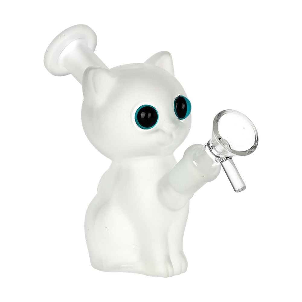 SeshGear Mesmorizing Kitty Glass Water Pipe White