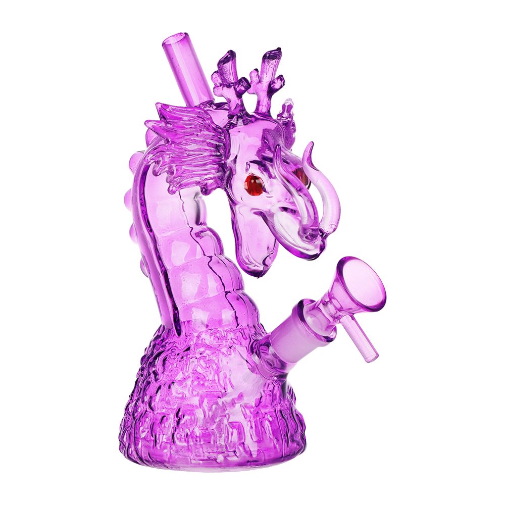 SeshGear Rising Dragon Glass Water Pipe Purple