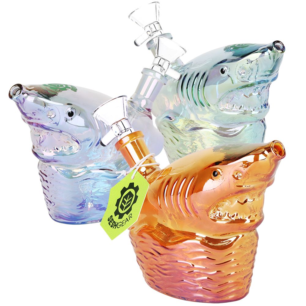 Seshgear shark attack electroplated bong all colors