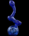 side view of cobalt blue Sherbub Glass Sherlock Bubbler