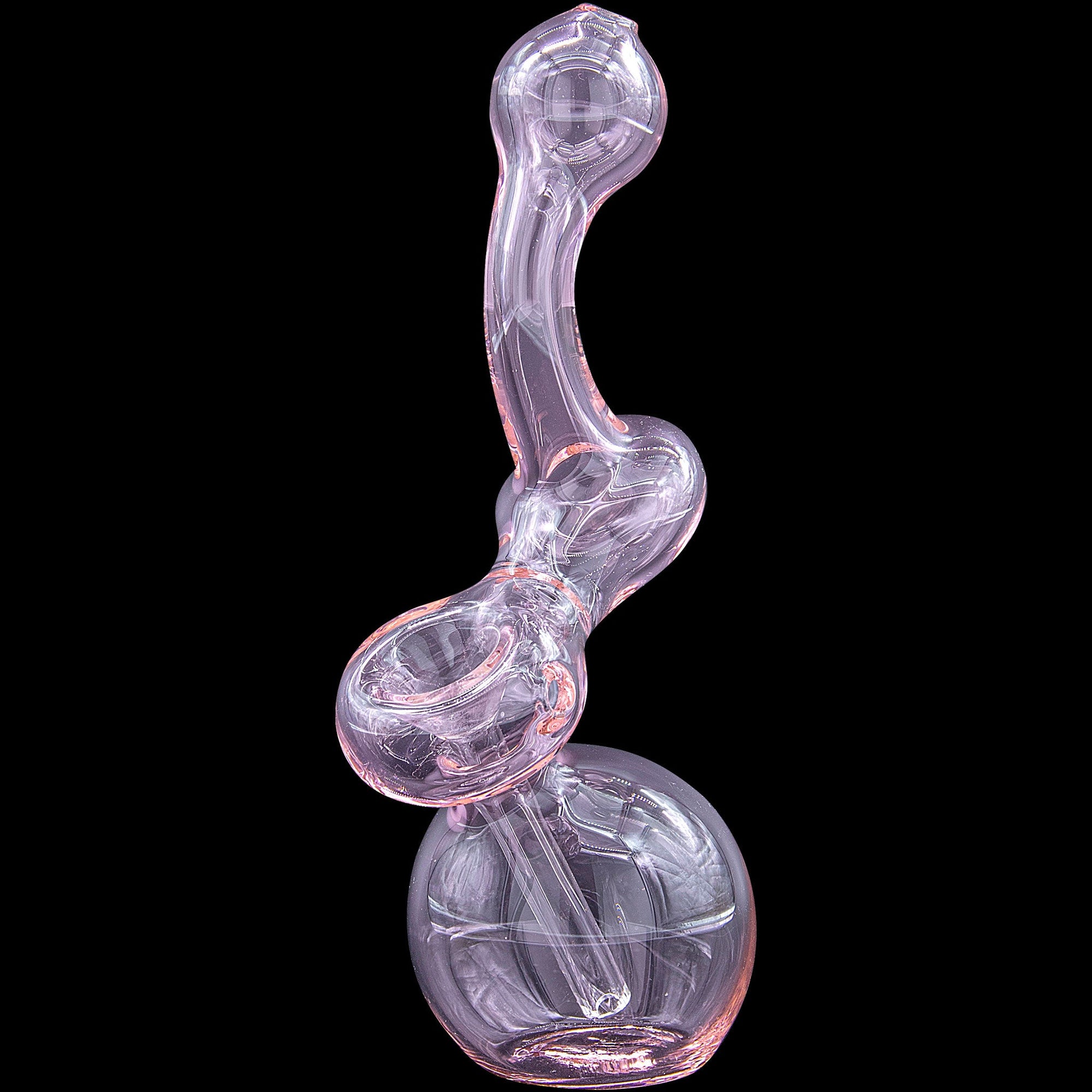 Sherbub Glass Sherlock Bubbler in translucent pink
