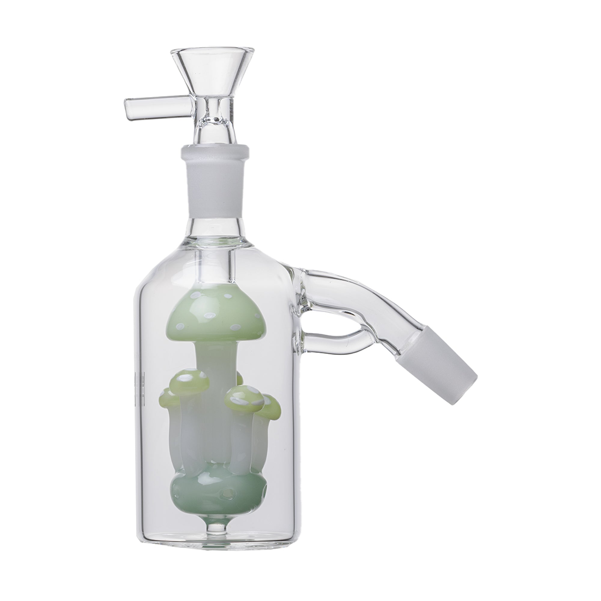 Shroom Glass Perc Ash Catcher in green with 45° joint