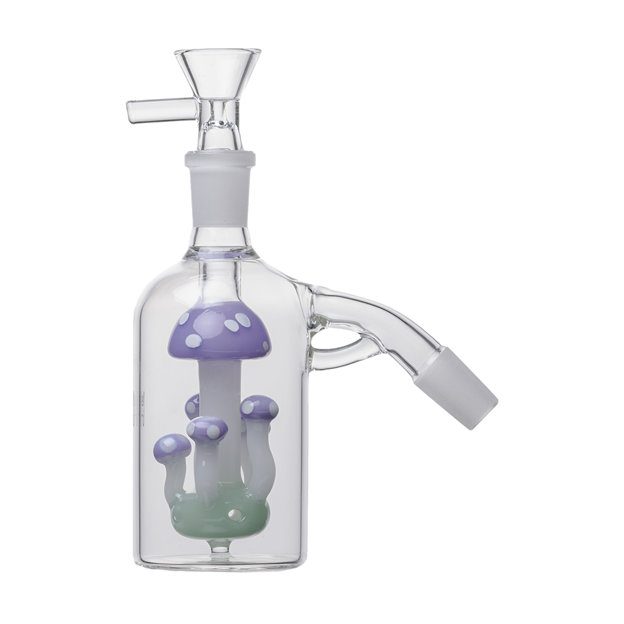Shroom Glass Perc Ash Catcher in lavender with 45° joint
