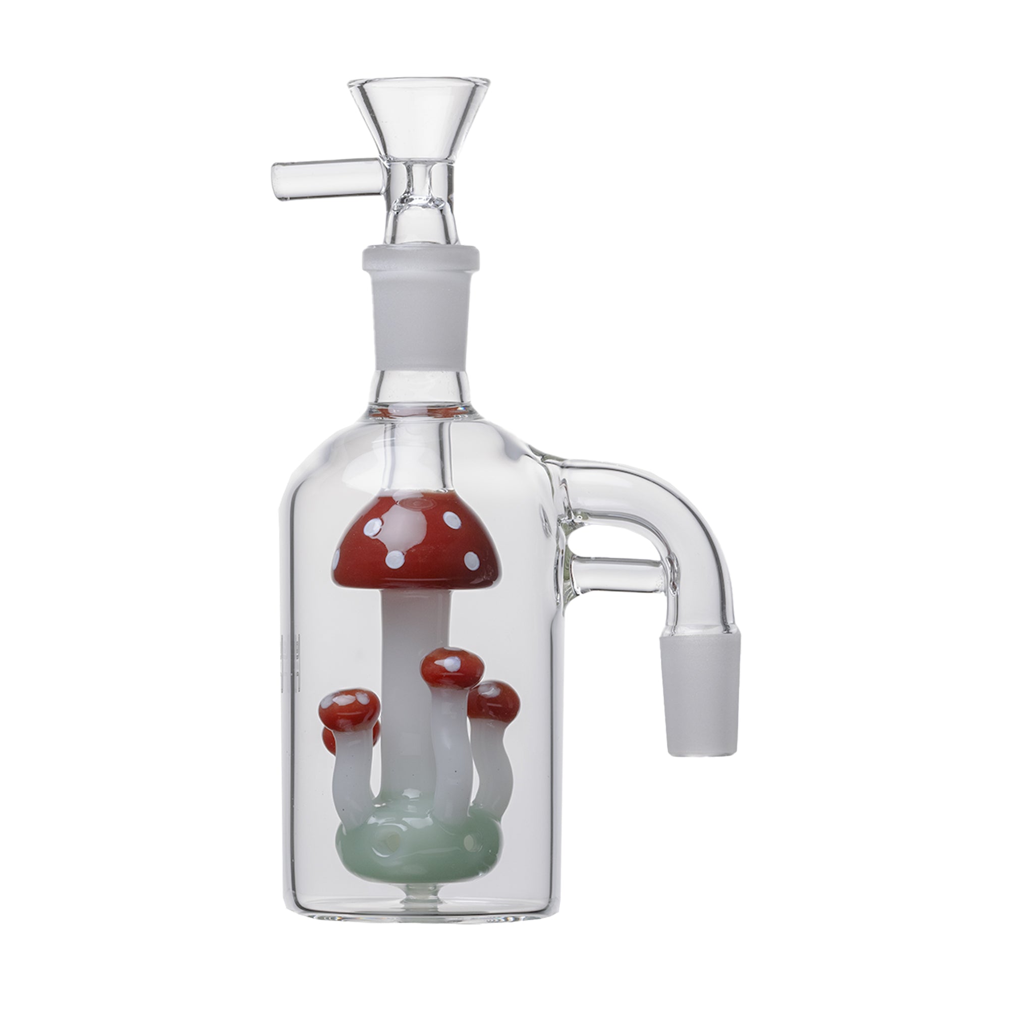 Shroom Glass Perc Ash Catcher in red with 90° joint