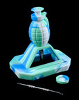 Silicone Grenade Dab Straw Kit - Blue, White, and Turquoise color