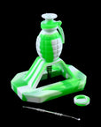 Silicone Grenade Dab Straw Kit - Green and White color