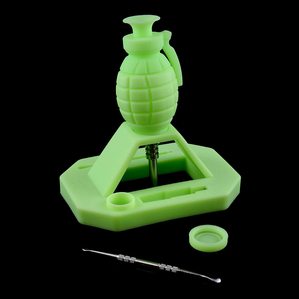 Silicone Grenade Dab Straw Kit - Green color