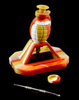 Silicone Grenade Dab Straw Kit - Red, White, and Tan color