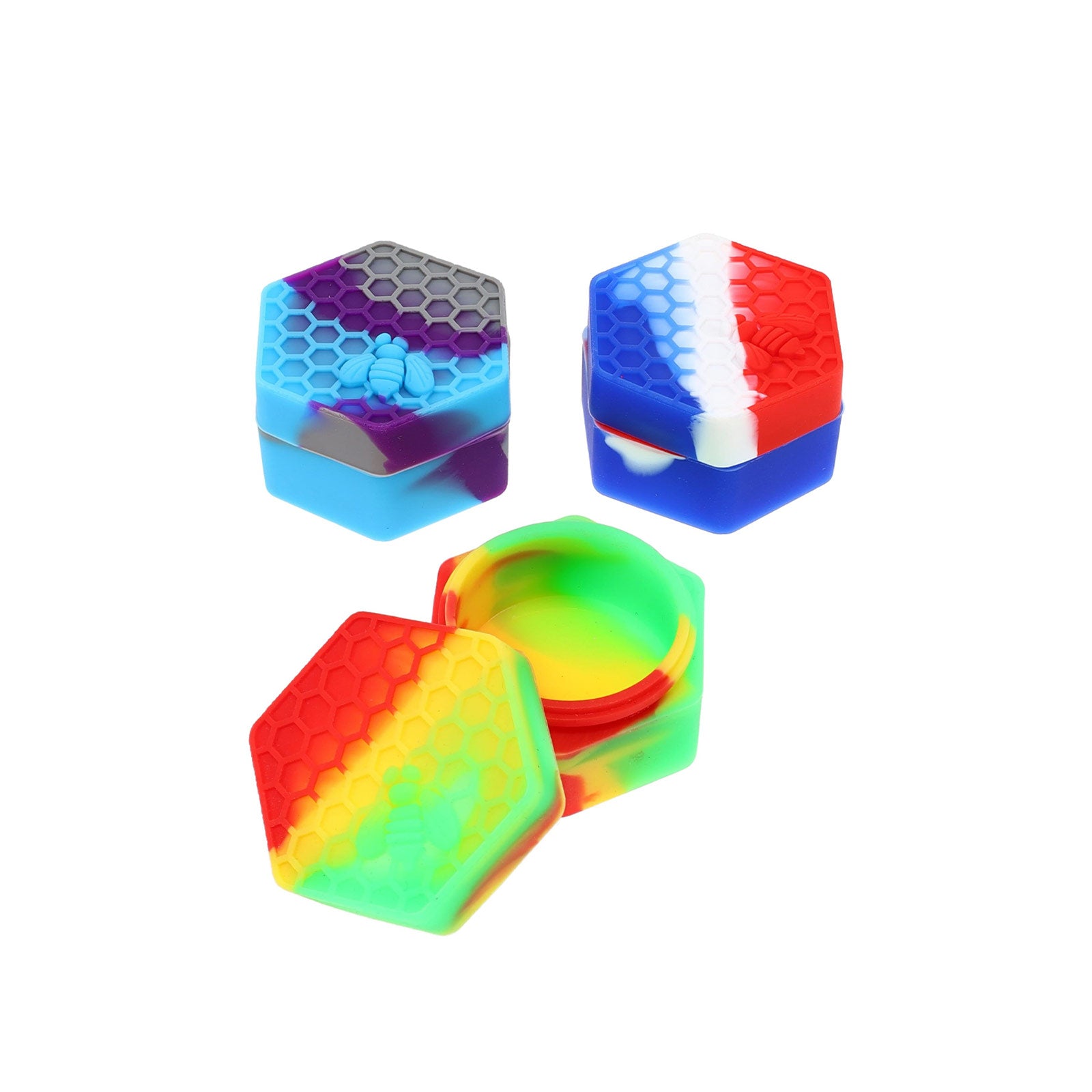 Silicone Hexagon Honeybee Container Dab