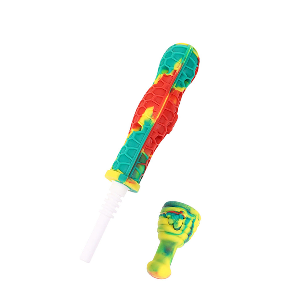 Silicone Honeycomb Dab Straw with protective cap
