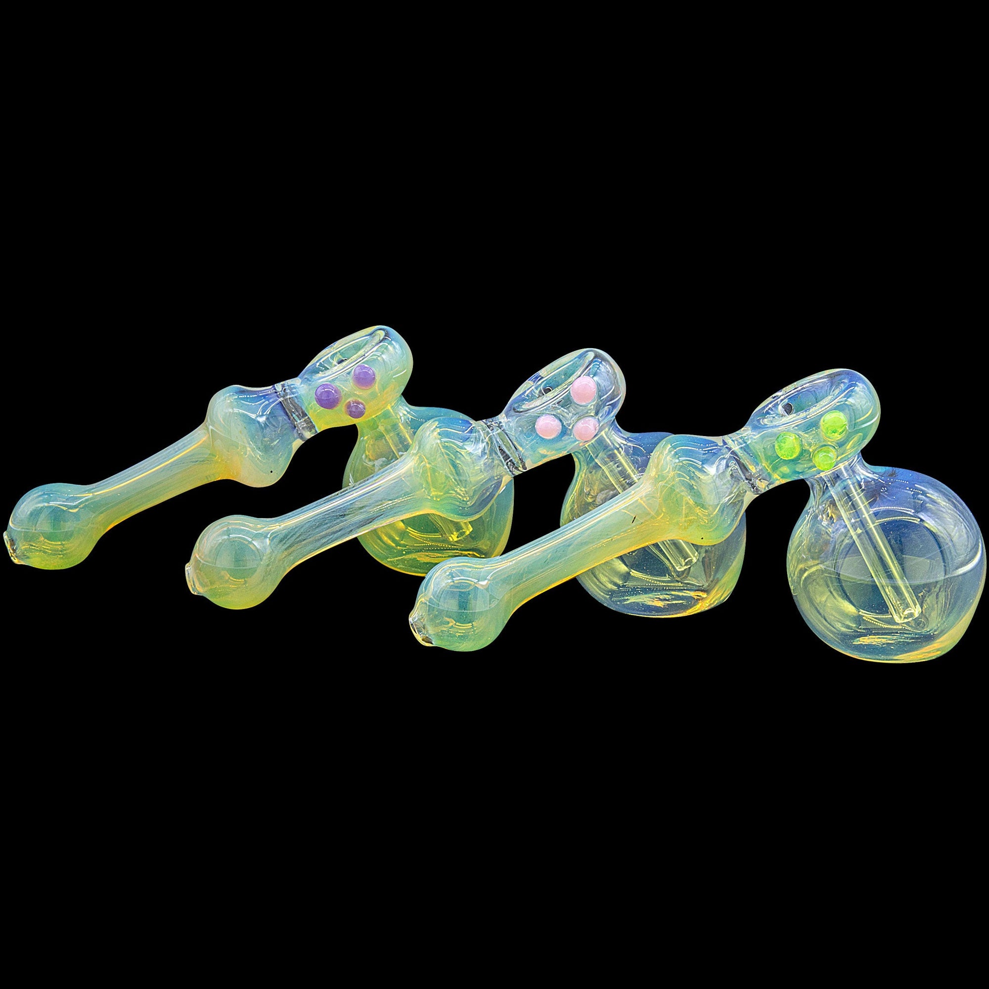 Slime Silver Fumed Glass Hammer Bubbler all colors