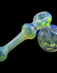 Silver Fumed Glass Hammer Bubbler in Green Slime color