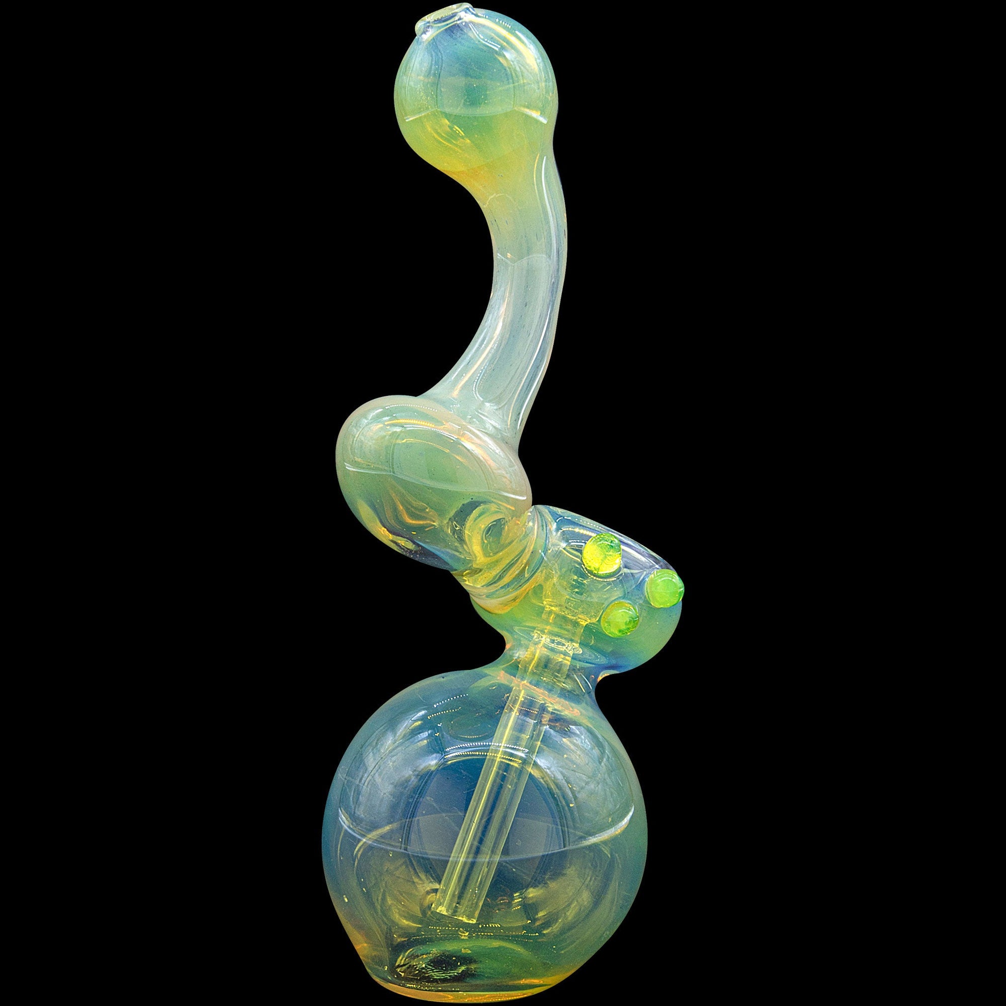 Silver Sherlock Fumed Sherlock Pipe Bubbler in Green