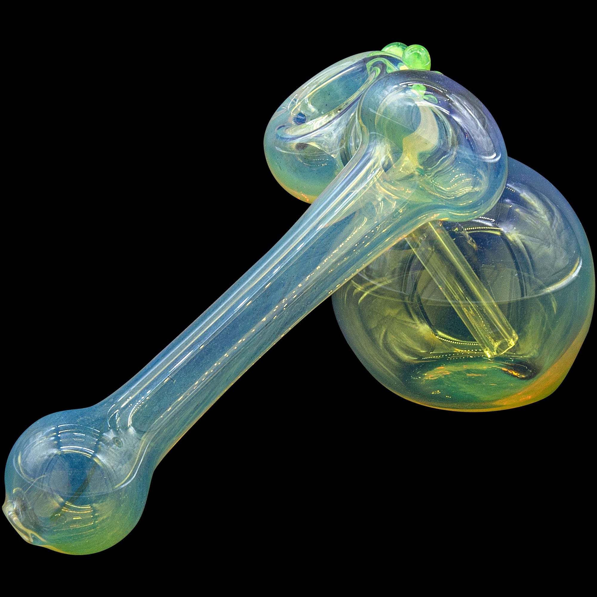 side view of Silver Sidecar Fumed Hammer Pipe