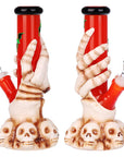 Skelly Grip & Bats Straight Tube Water Pipe side-by-side view