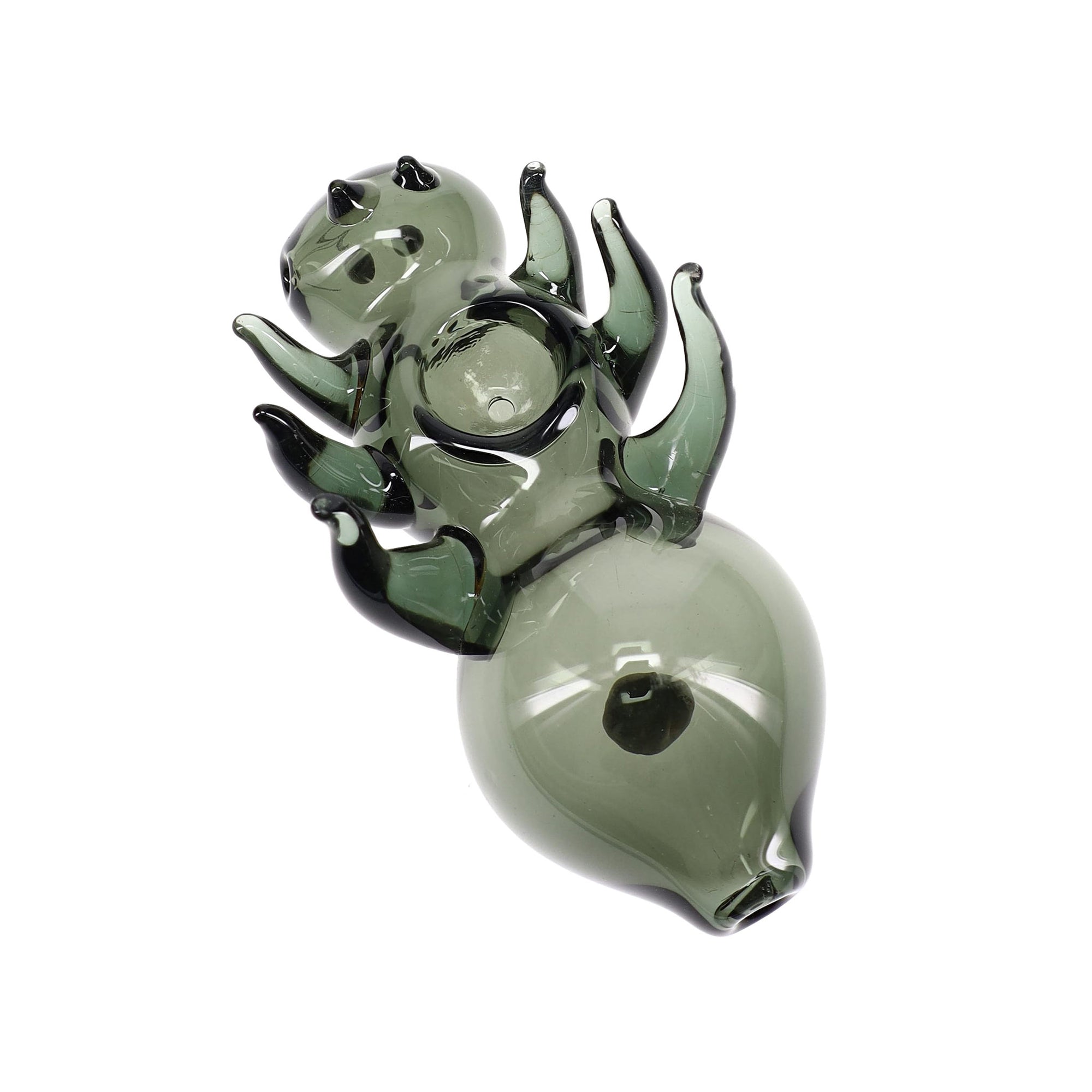 Skitter Colored Glass Bug Hand Pipe in smoke color