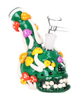 Skull Full of Shrooms Glass Water Bong with skull base and 3D mushrooms