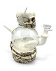 Side view of Skull Globe Head Glass Bong
