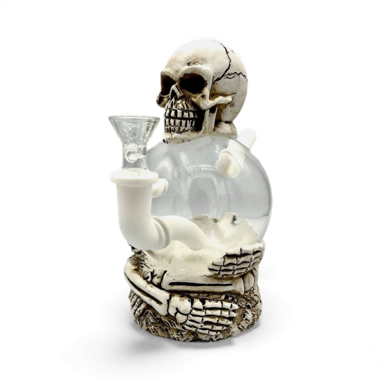 Skull Globe Head Glass Bong - inhalco