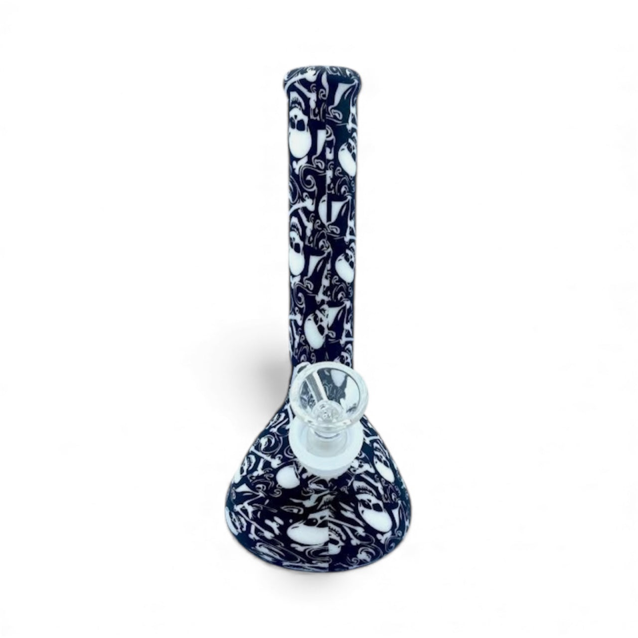 Front view of Skull Silicone Bong 7-inch