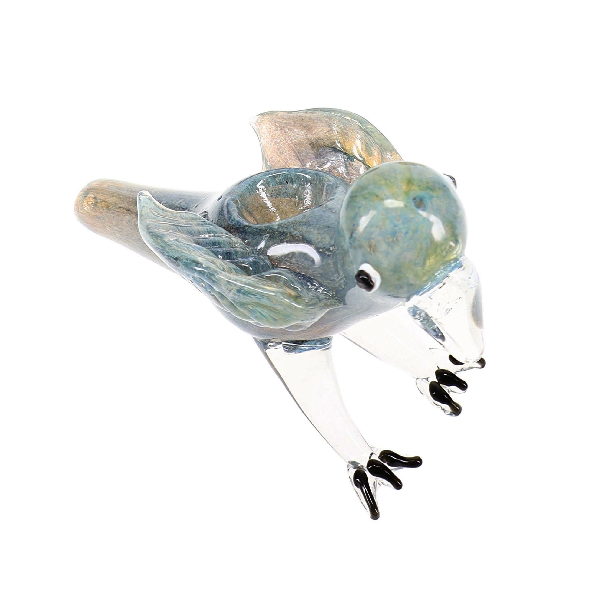 Songbird Silver Fumed Glass Bird Hand Pipe - inhalco