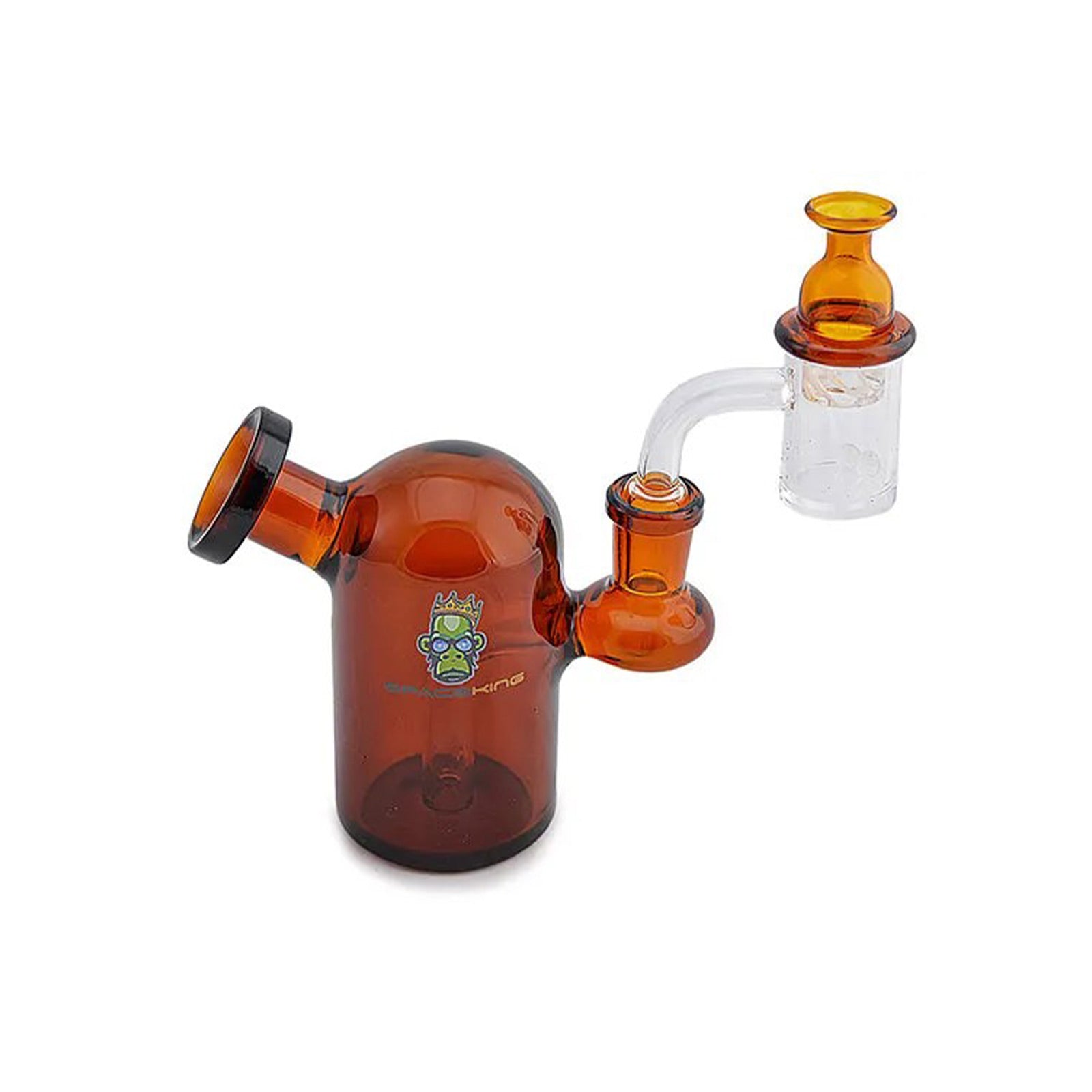Space Egg Glass Mini Rig in amber