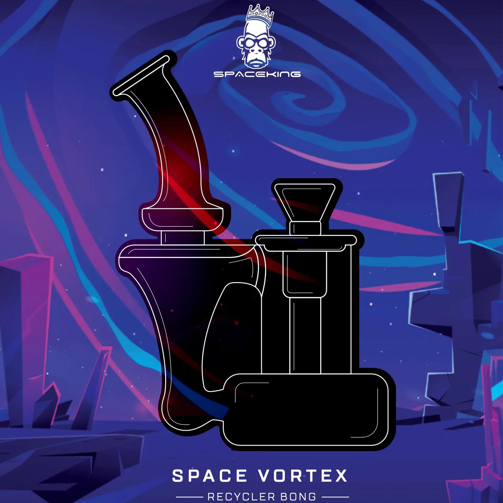 Space Vortex Recycler Bong Packaging Front