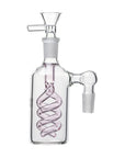 Spiral Perc Ash Catcher in pink 90-degree view
