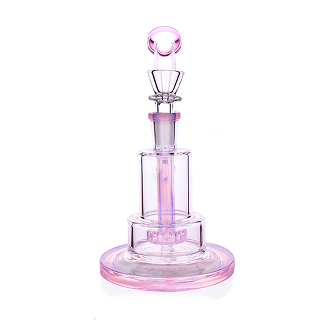 Stacked Chamber Water Bong in pink with double chamber design
