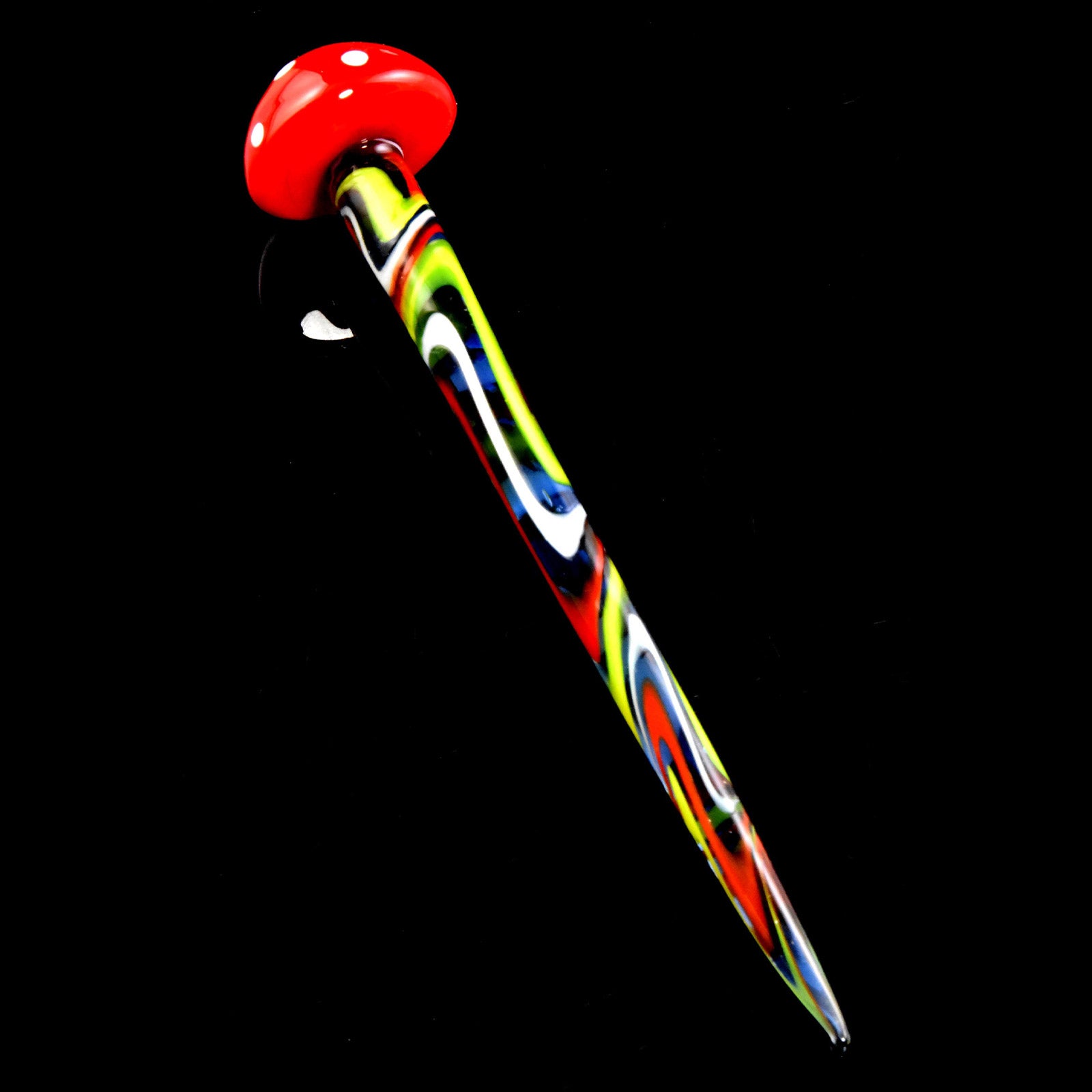 Striped Mushroom Glass Wax Dabber - inhalco