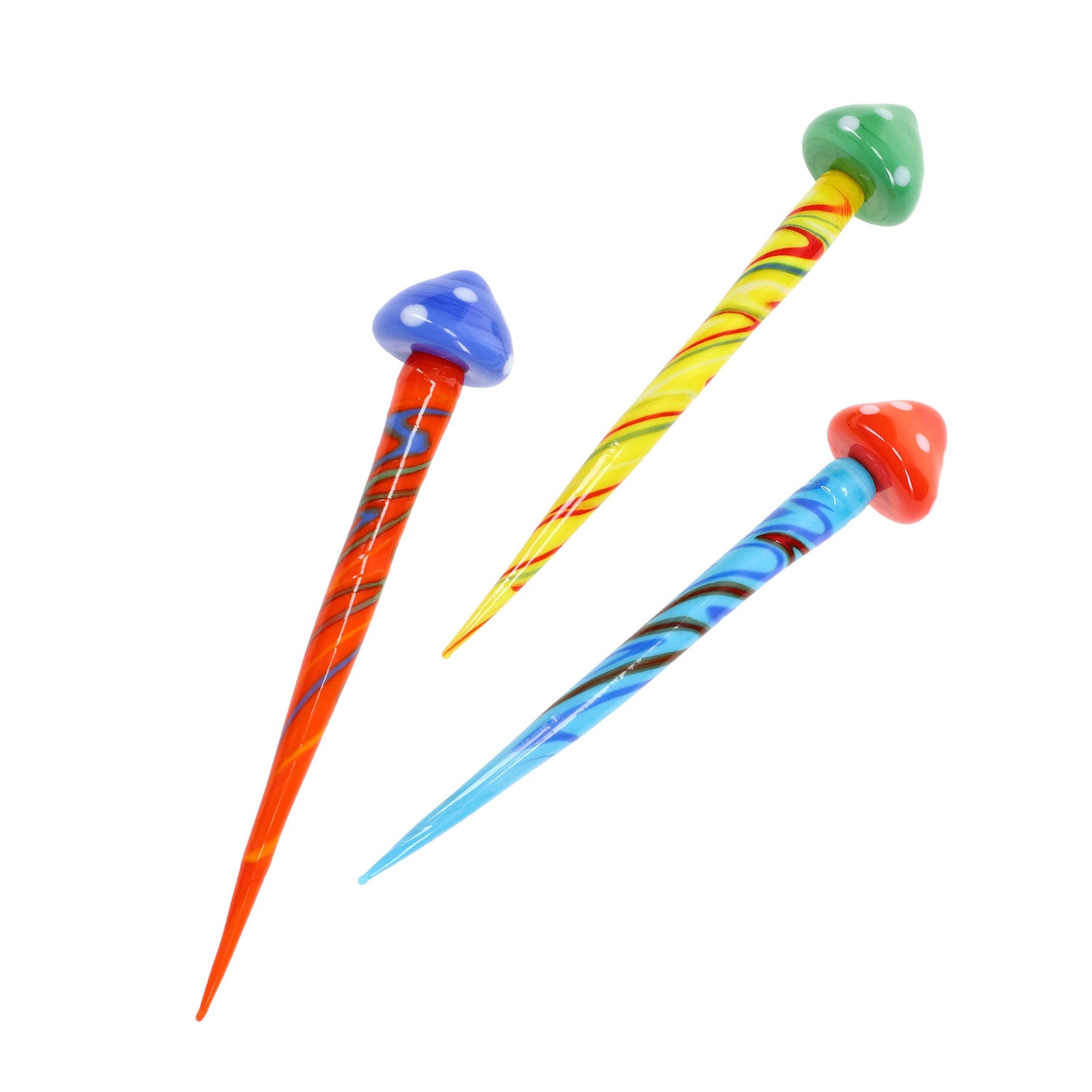Striped Mushroom Glass Wax Dabber