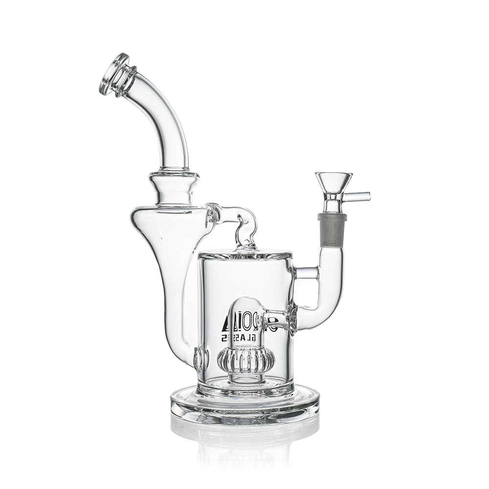 10" Hourglass Recycler Scientific Bong with Crown Perc