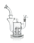 10" Hourglass Recycler Scientific Bong with Crown Perc