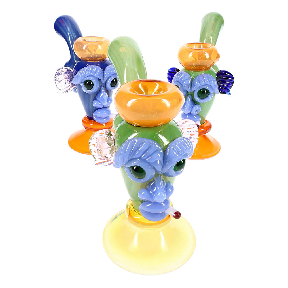 Tiki Face Color-Changing Weed Glass Bubbler