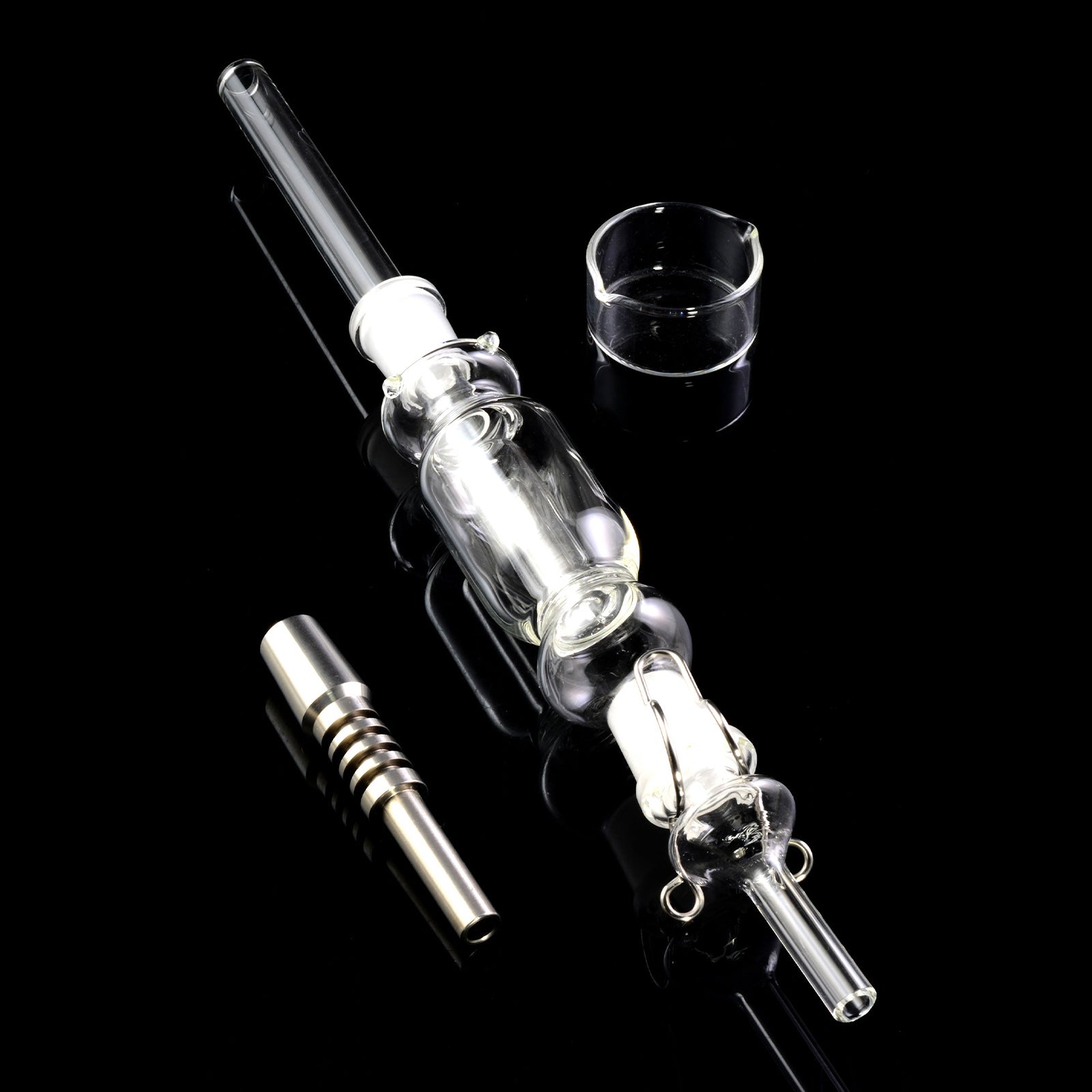 Titan Trail Glass Dab Straw Kit with Titanium Tip