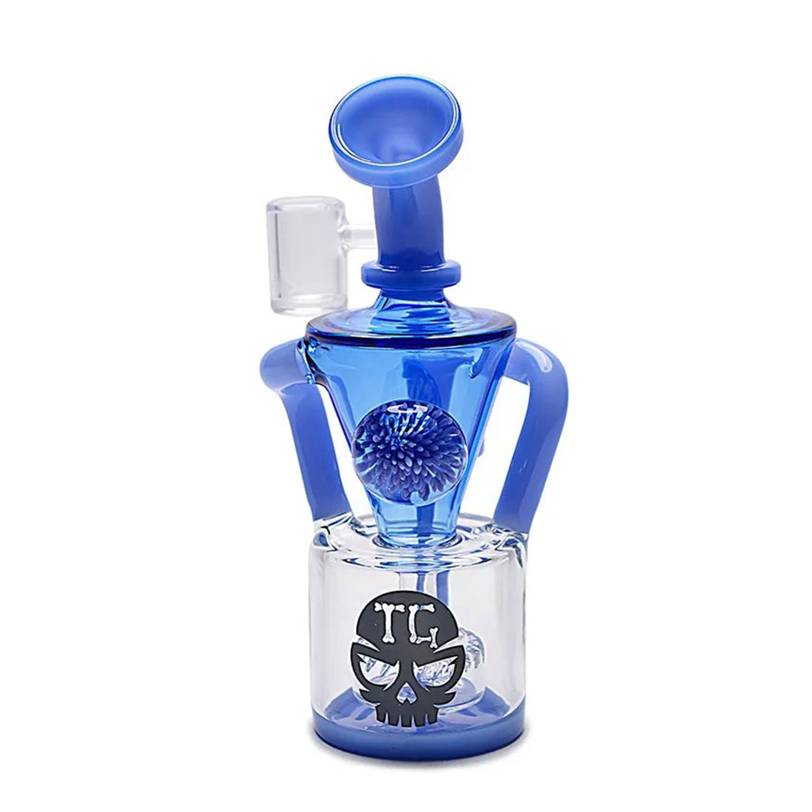 TOXIC Cone Flower Pendant Recycler Dab Rig in blue color