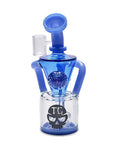 TOXIC Cone Flower Pendant Recycler Dab Rig in blue color