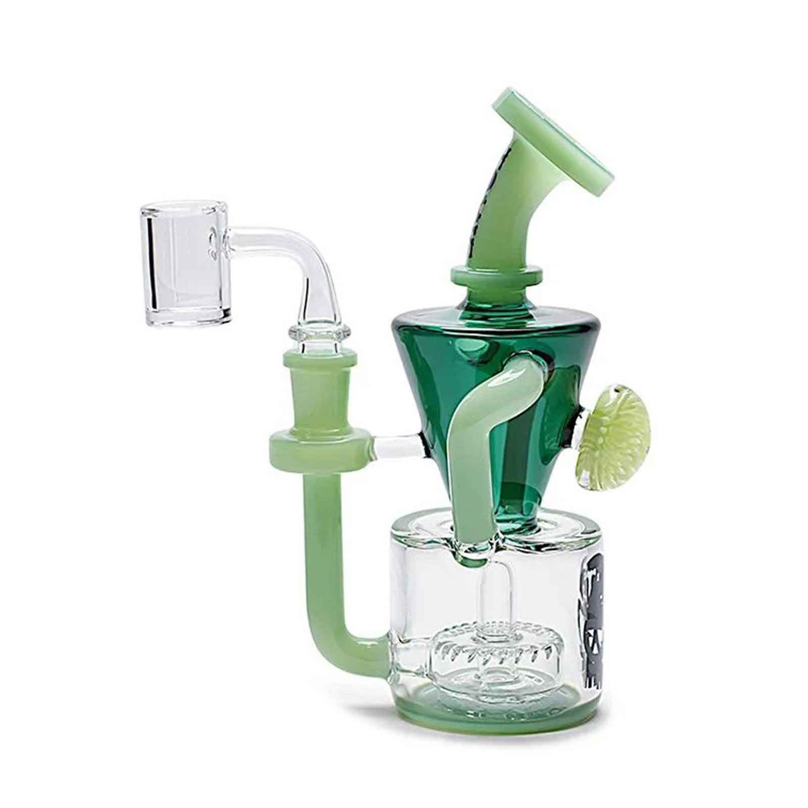 TOXIC Cone Flower Pendant Recycler Dab Rig - side view